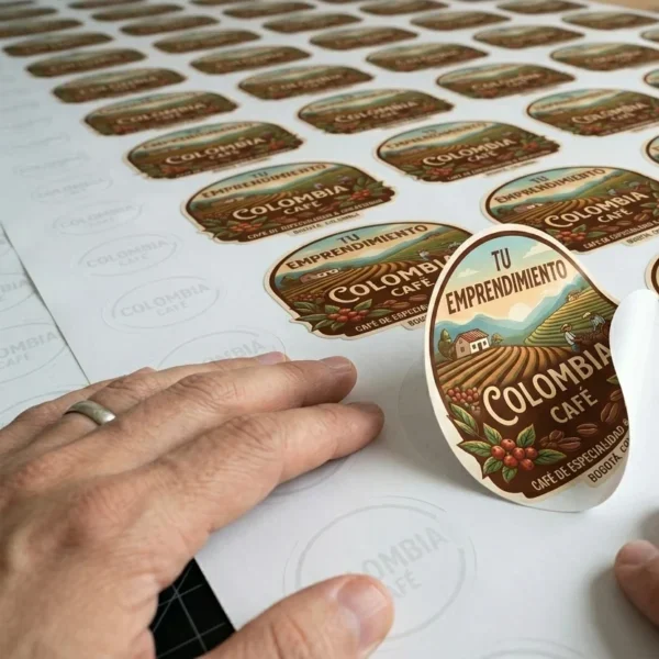 Sticker cafe Impresión stickers con precorte en vinilo adhesivo Bogotá